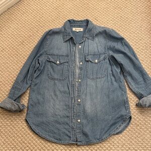 Madewell Blue Denim Shirt with Pockets